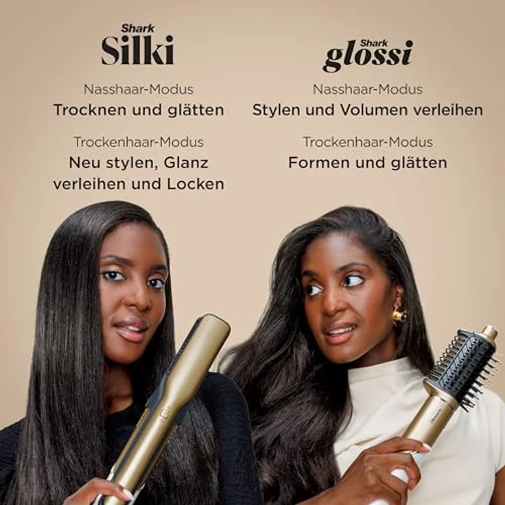Shark Glam Multistyler und Haartrockner, hitzekontrollierte Keramik, Gloss-Lock-Technologie, 5 Styling-Aufsätze inkl. Silki und Glossi – Bild 5
