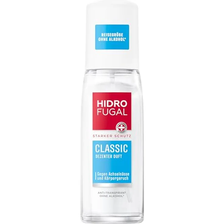 Hidrofugal CLASSIC Zerstäuber, starker Antitranspirant Schutz mit Mineralien und dezentem Duft, 75 ml