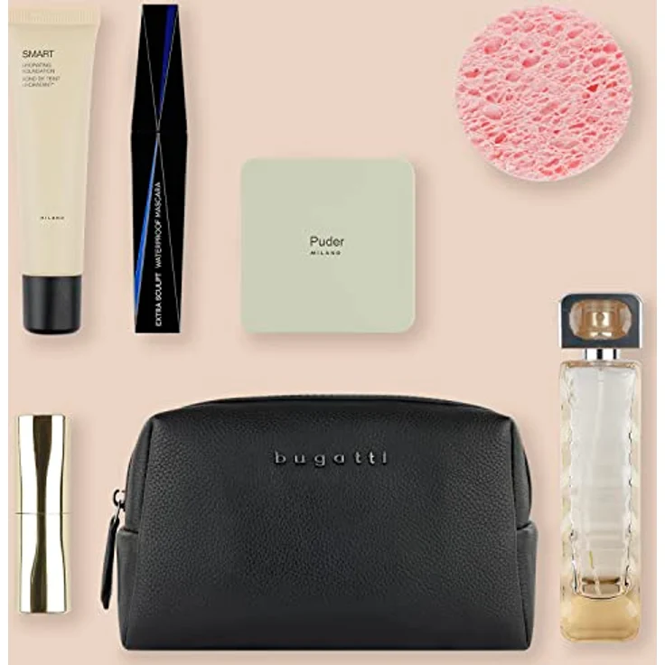 bugatti Bella Kosmetiktasche aus echtem Leder, Cosmetic-Case, Schminktasche in schwarz – Bild 5