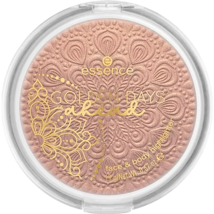essence GOLDEN DAYS ahead face & body highlighter, Nr. 01, Gold, glänzend, transluzent, vegan, ohne Parabene, ohne Mikroplastikpartikel, Nanopartikel frei, 1er Pack (19g) – Bild 2