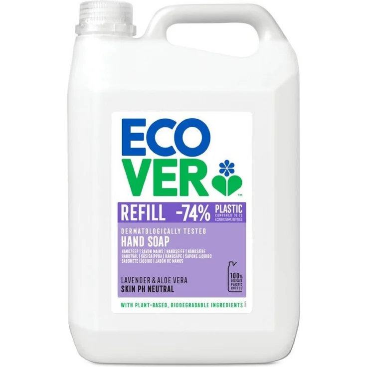 Ecover Handseife Lavendel & Aloe, biologisch abbaubare Handseife im 5l Kanister