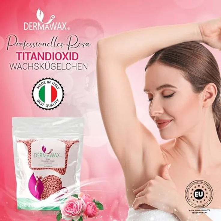 DERMAWAX 2 kg Pink Heißwachs Wachsperlen für schonende Haarentfernung, geeignet für Augenbrauen, Gesicht, Achseln, Beine, Rücken, Brust, Bikini, ohne Waxing-Streifen – Bild 2