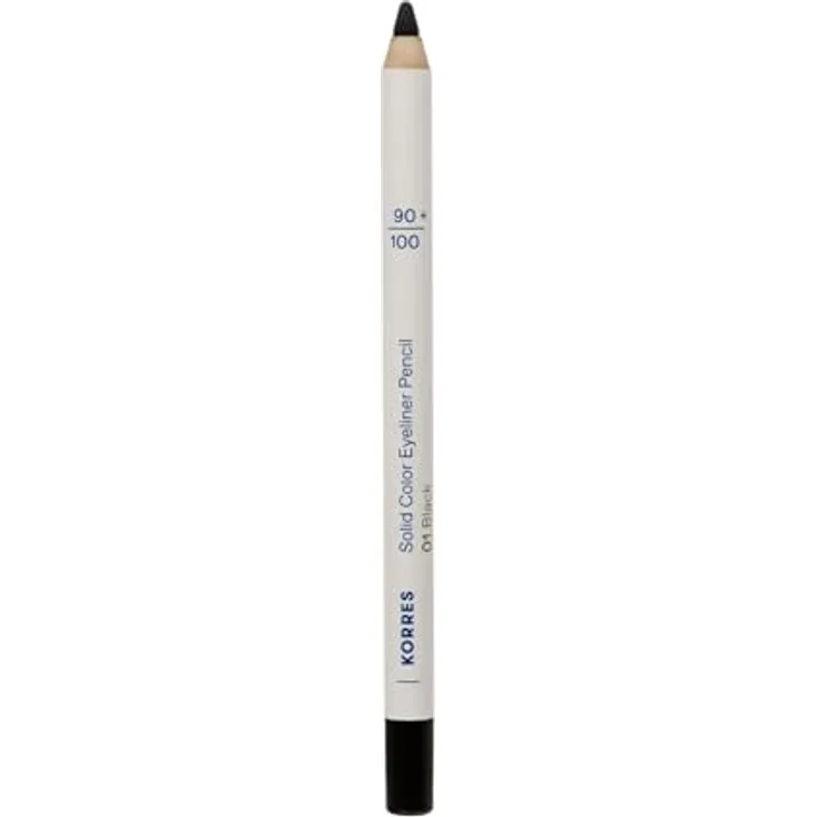 KORRES Solid Color Eyeliner Pencil Black 01, intensive Farbe, cremige Textur, vulkanische Mineralien, langanhaltend, vegan, für empfindliche Augen, 1,2g