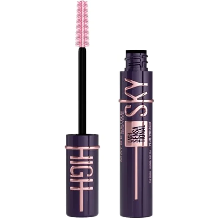 Maybelline New York Lash Sensational Plum Twilight, dunkelviolette Mascara für Extreme Länge & volles Volumen, Intensiver Look, Sky High, 7 ml