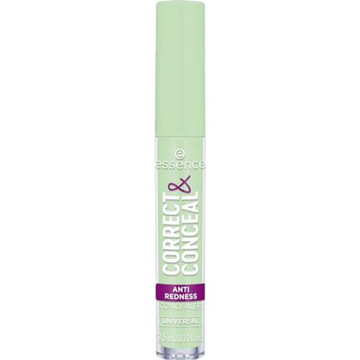essence cosmetics CORRECT & CONCEAL anti redness concealer, Nr. 100, Grün, farbkorrigierend, natürlich, für sensible Haut, vegan, ölfrei, 1er Pack (3.5ml)