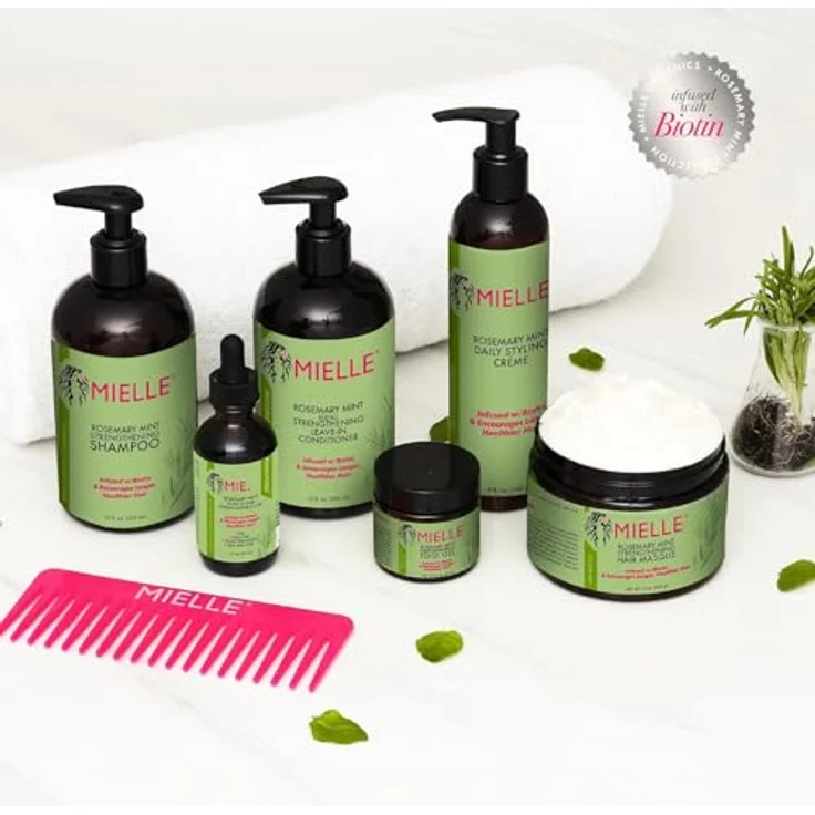 Mielle Rosemary Mint Strengthening Hair Masque, Haarmaske mit Biotin für Haarwachstum, 340g – Bild 9