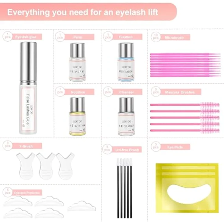 LUCKY CAT 2026 Lash Lifting Set, Professionelles Semipermanentes Wimpernlifting für Perfekten Schwung, Lange Haltbarkeit, Einfach zu Bedienen, Ideal für Partys und Geburtstage – Bild 3