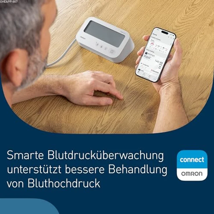 OMRON X4 Connect AFib, Automatisches Blutdruckmessgerät mit Bluetooth und App, Oberarm-Blutdruckmessgerät zur Vorhofflimmern-Erkennung, klinisch validiert, für Diabetiker & Schwangere, 22-42 cm Manschette – Bild 5