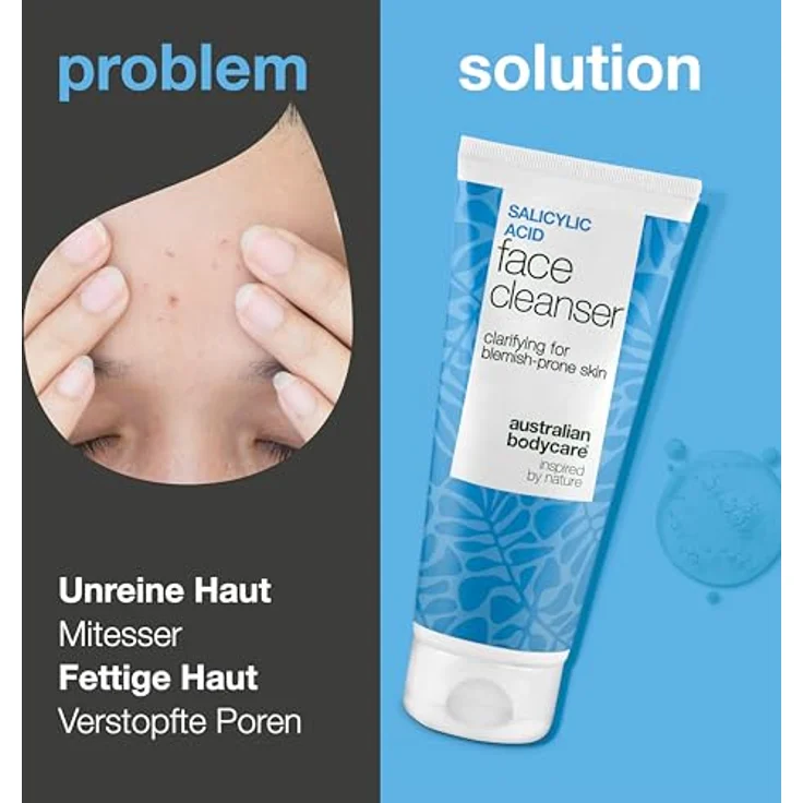 Australian Bodycare Salicylsäure Gesichtsreinigung, tiefenreinigendes Reinigungsgel gegen Pickel und Mitesser, 100 ml – Bild 2
