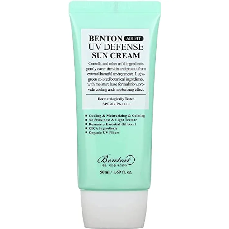 Benton Air Fit UV Defense Sun Cream, Sonnencreme für das Gesicht mit SPF 50, 50 ml, feuchtigkeitsspendend und nicht fettend