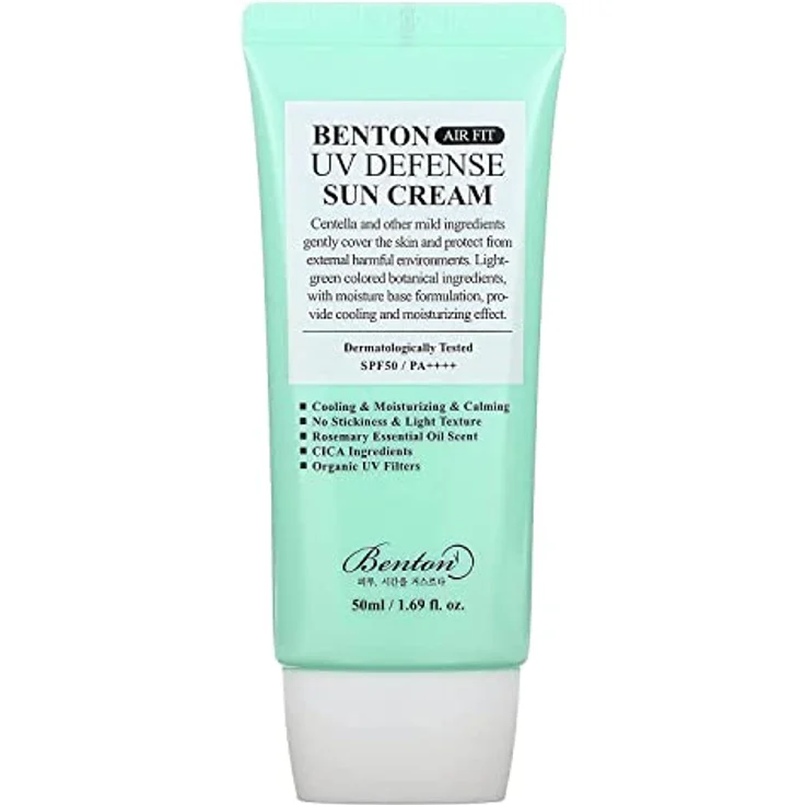 Benton Air Fit UV Defense Sun Cream, Sonnencreme für das Gesicht mit SPF 50, 50 ml, feuchtigkeitsspendend und nicht fettend – Bild 1