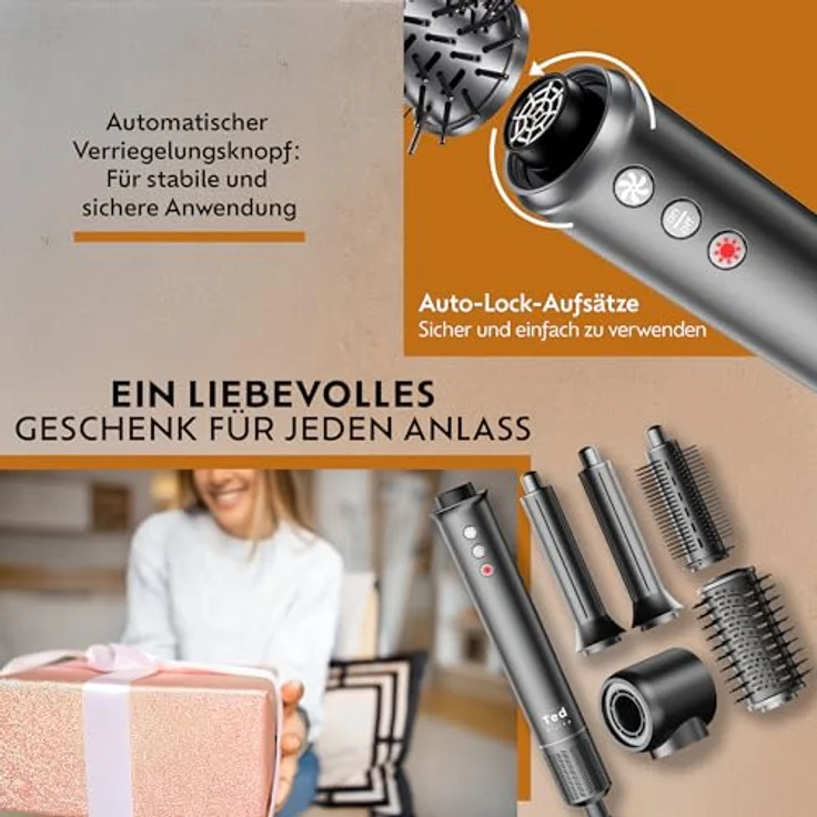Ted Hilley OmniStyle - Multistyler mit automatischer Lockenfunktion, 200 Mio. Ionen, Thermo-Control, 5-in-1 Styling und 2,5 m Kabel – Bild 8