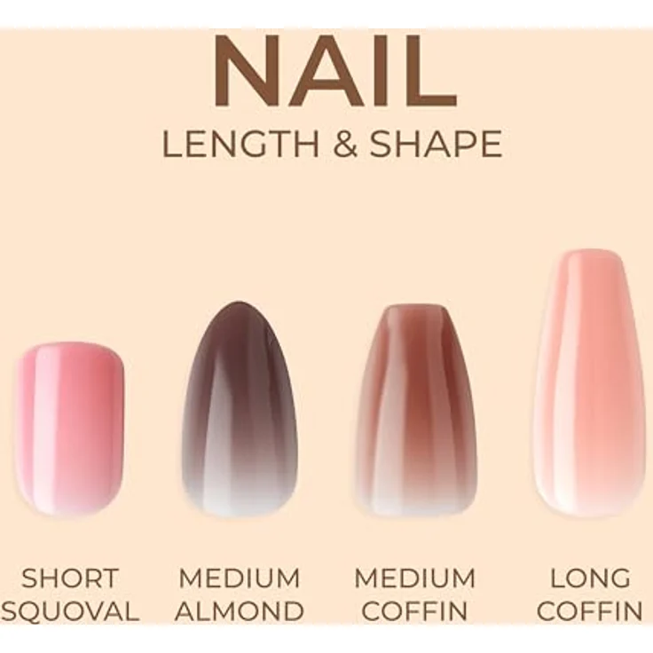 KISS Bare But Better Short, künstliche Fingernägel 28 St., einfach anzuwenden, langlebig, mit Kleber – Bild 6