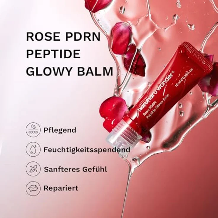 Haruharu Wonder Rose PDRN Peptide Glowy Balm, nährender Lippenbalsam mit Peptiden, 10 ml, für geschmeidige und hydratisierte Lippen – Bild 2