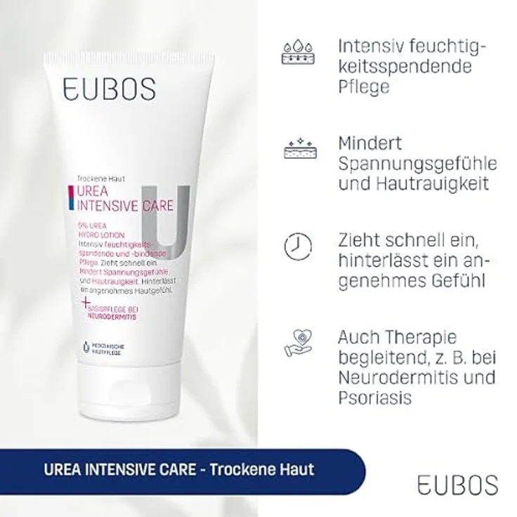 Eubos Urea Intensive Care 5% Urea Hydro Lotion für trockene Haut, dermatologisch bestätigt, 200ml – Bild 2