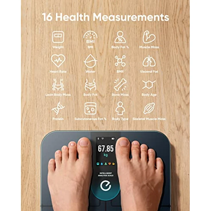 eufy Wi-Fi Fitness Tracking Smart Scale P3, Digitale Personenwaage mit 16 Messungen, Herzfrequenz, BMI und 3D Virtual Body Mode, Bluetooth, Schwarz – Bild 3