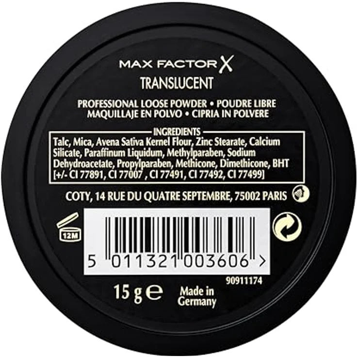 Max Factor Loose Powder Puder 15 g Nr. 01 - Transparent Natural, mattierendes Finish für ein ebenmäßiges Hautbild – Bild 3