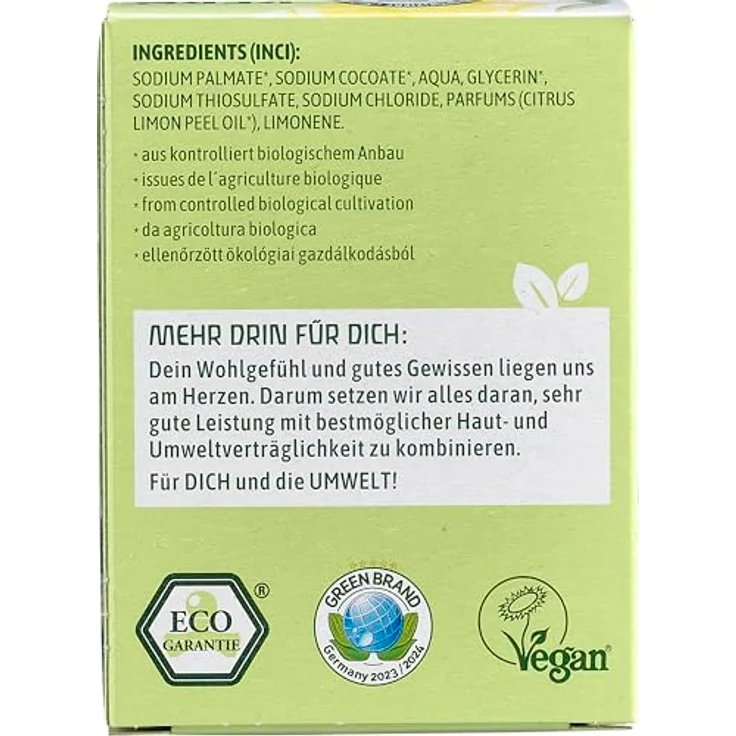 Almawin Kernseife Handseife 100g, rein pflanzlich, basische Körperpflege, natürlicher Zitronenduft – Bild 7