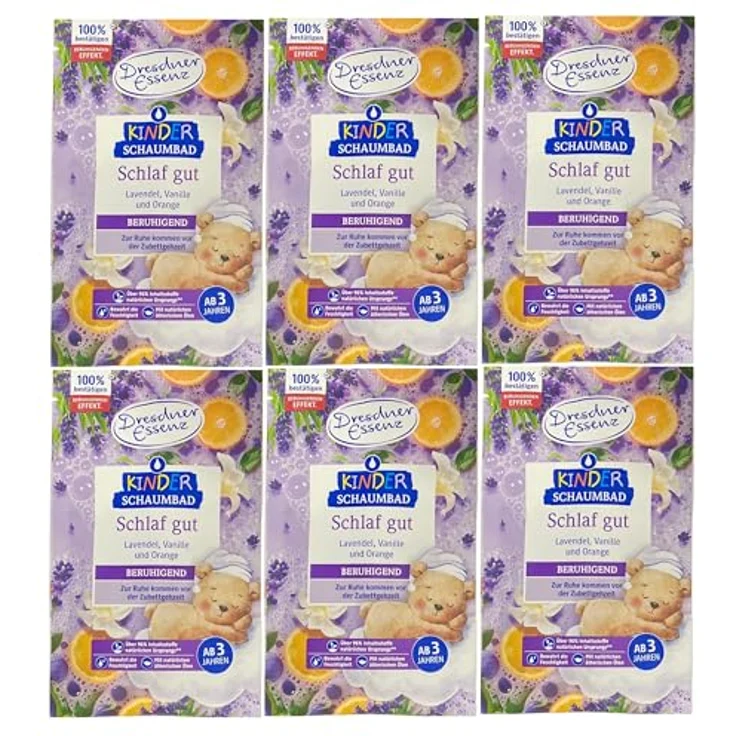 Dresdner Essenz Schaumbad Schlaf gut – Mit Lavendel, Orange & Vanille, beruhigend & vegan, für Kinder ab 3 Jahren, 40 ml – Bild 1