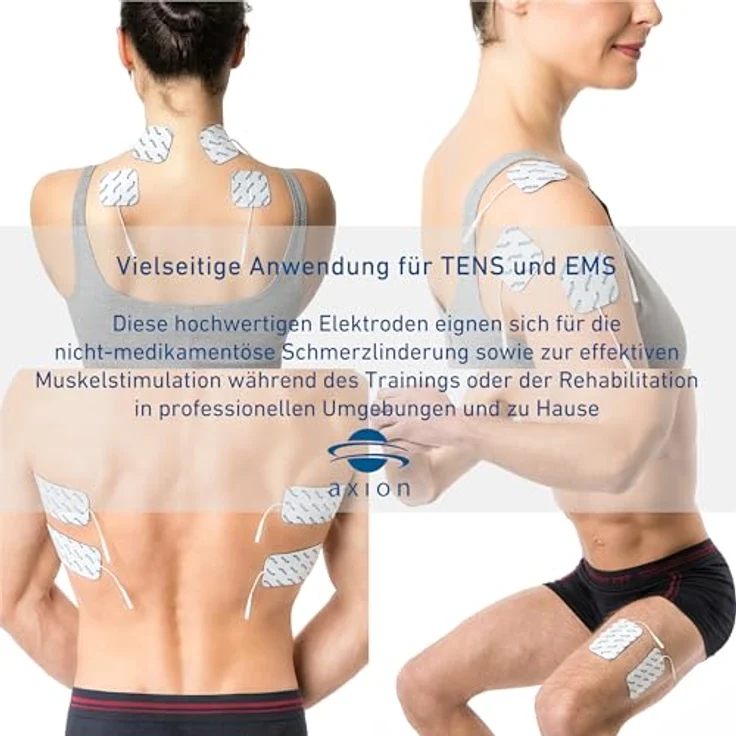 Axion Elektrodenpads für TENS/EMS Geräte, selbstklebend, 5x5cm & 10x5cm, 2mm AS, 16er Set, optimale Stromverteilung und individuelle Anpassung – Bild 6