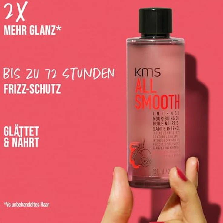 KMS ALLSMOOTH Intense Nourishing Oil, Silikonfreies Haargel für mittelstarkes bis starkes Haar, Frizz-Kontrolle und Glanz, vegane Formulierung, 100ml – Bild 4