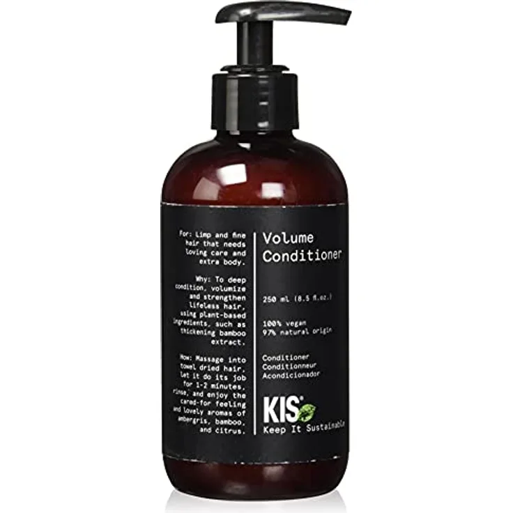 KIS Green Volume Conditioner - 250ml - für schlaffes & feines Haar - 100% Vegane Rezeptur - sulfatfrei - mit Bambusextrakt