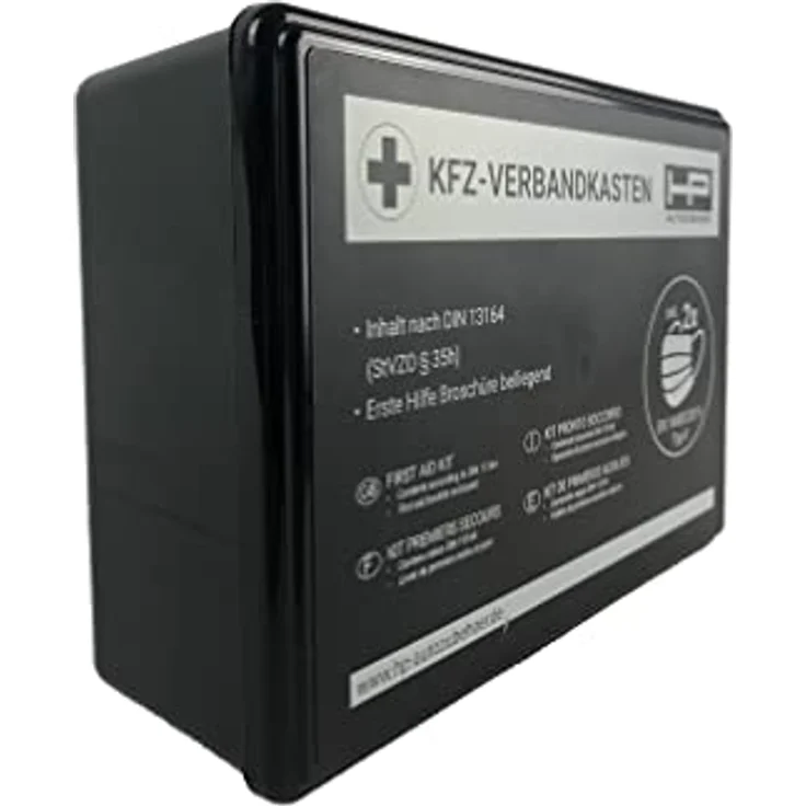 HP Autozubehör 10048 KFZ-Verbandkasten 2022 NEU Erste Hilfe Tasche, Notfall-Set Auto, Erste Hilfe Tasche DIN 13164:2022, First Aid Kit schwarz – Bild 2