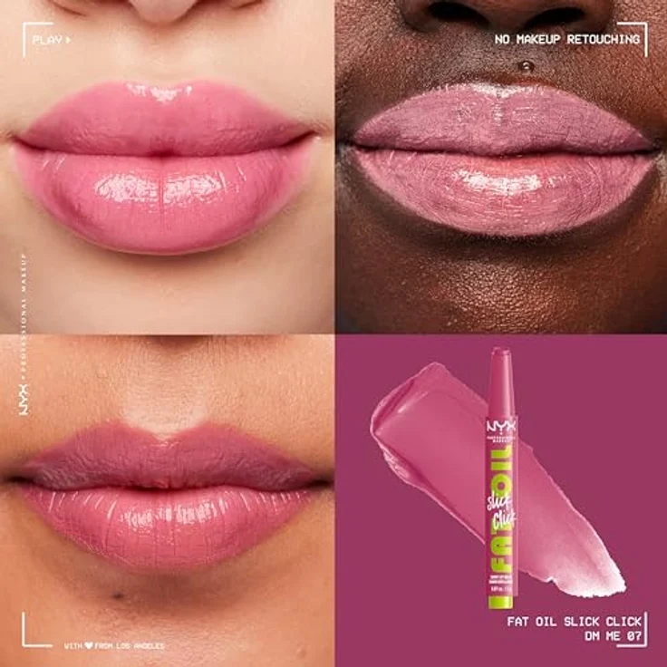 NYX Professional Makeup Fat Oil Slick Click, tönender Lippenbalsam in 07 DM Me, 2 g, pflegt und glättet die Lippen – Bild 2