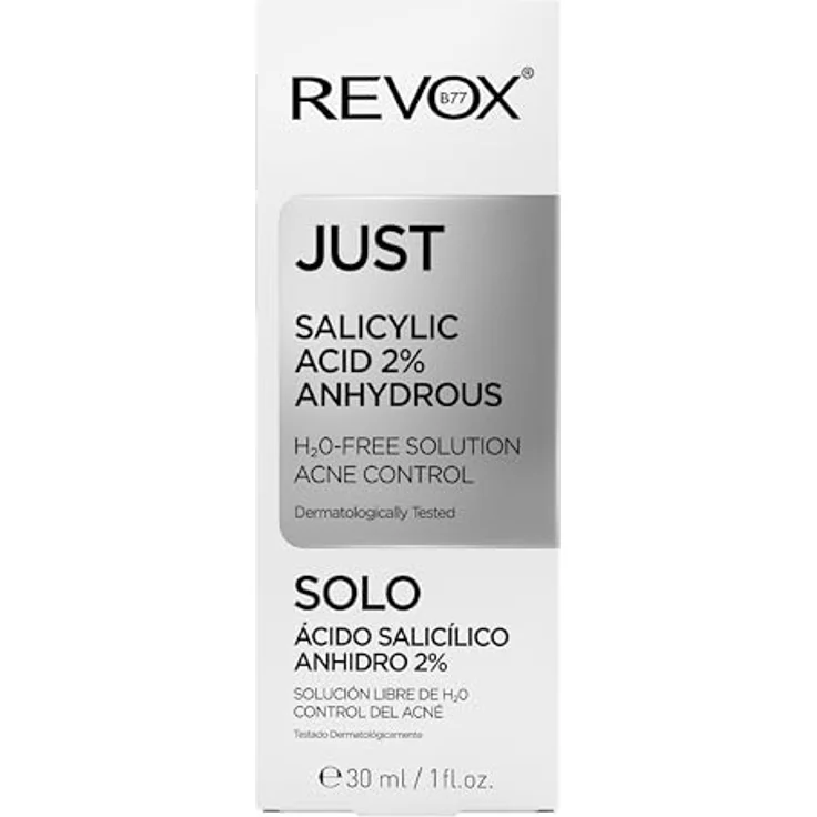Revox B77 Just Salicylic Acid 2% Anhydrous Gesichtsserum, vegan, 30 ml, für reduzierte Unvollkommenheiten und regulierte Talgproduktion – Bild 3