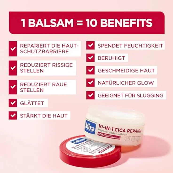 Mixa Urea Cica Repair+ Balsam, 40% Glycerin, Urea und Allantoin, reparierend und feuchtigkeitsspendend für sehr trockene Haut an Ellenbogen, Knie, Füßen & Händen, 150ml – Bild 5