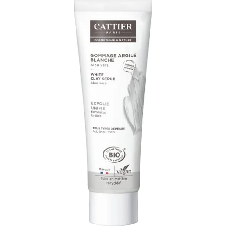 CATTIER White Ton Peeling, 100ml organisch mit cremiger Textur zur sanften Hautremineralisierung
