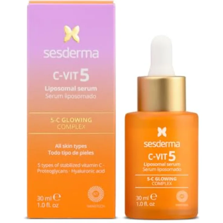SESDERMA C-Vit 5 30 ml | Liposomales Serum mit 5 Arten Vitamin C | Strahlender Teint und Anti-Aging Effekt, für alle Hauttypen