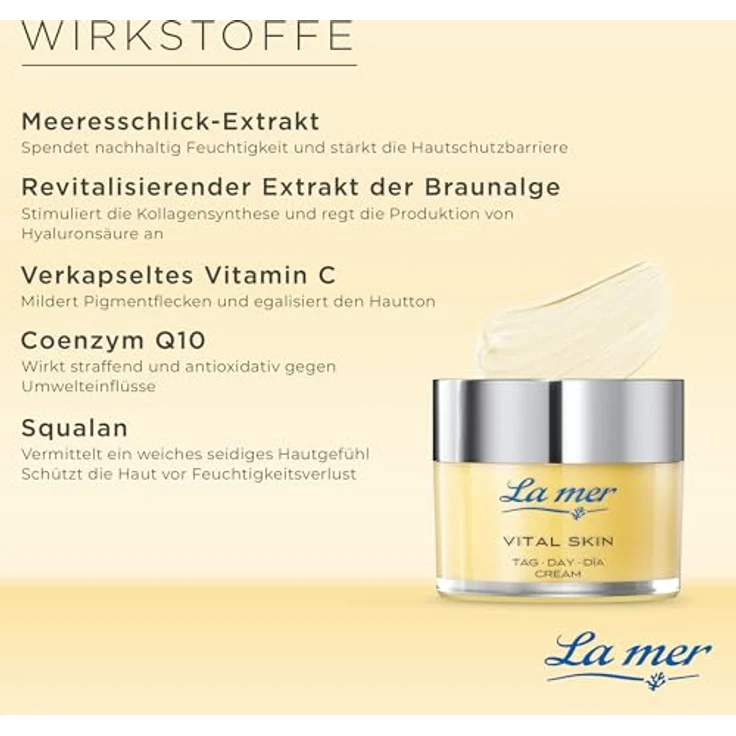 La Mer Vital Skin, straffende Tagescreme mit Anti-Aging und feuchtigkeitsspendender Wirkung, hauttonausgleichend, ohne Duft – Bild 3