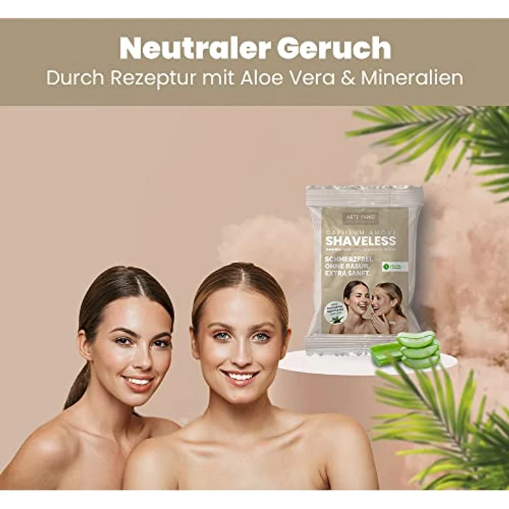 arte fiori Capillum AMOVE ShaveLess Enthaarungspulver, 50g schmerzfrei für sensible Haut ohne Zusatzstoffe, mit Aloe Vera für langanhaltend glatte Haut – Bild 2