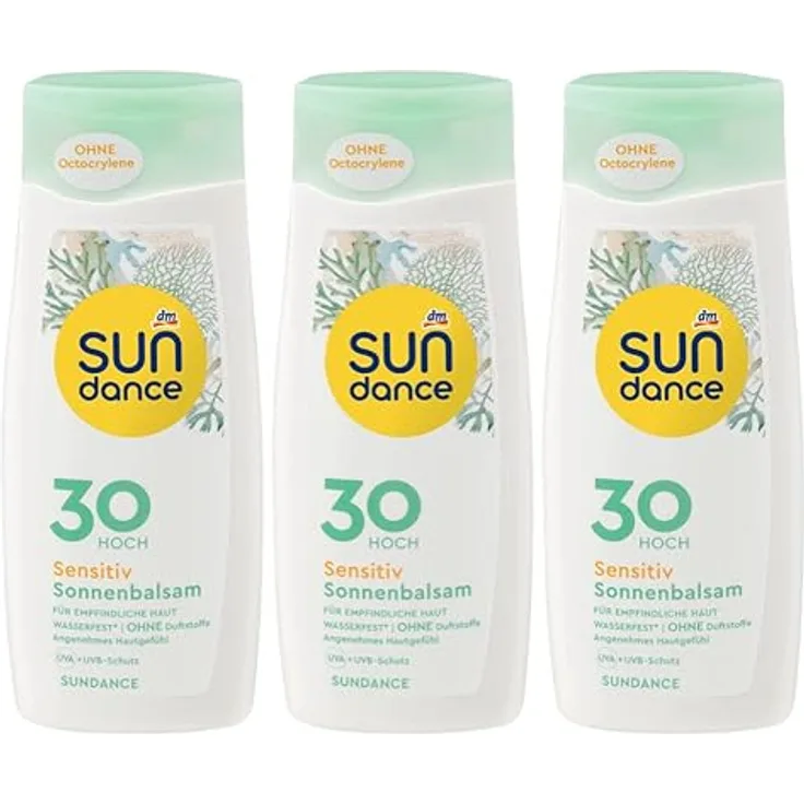 SUNDANCE Sonnenschutz Sonnenbalsam Sonnenmilch sensitiv für empfindliche Haut, LSF 30 HOCH, 3er-Pack (3 x 200 ml), 600 ml