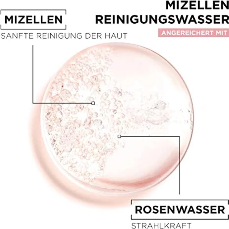 Garnier Mizellen Reinigungswasser, All-in-1 Reinigung mit Rosenwasser, Gesichtswasser für eine sanfte Reinigung und schonendes Abschminken, SkinActive, 1 x 700 ml – Bild 3