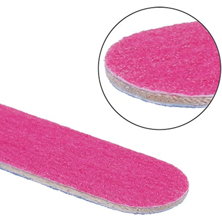 Faburo 100PCS Doppelseitige Einweg Nagelfeile 180/240, Holzfeilen mit feiner Körnung in Blau und Rosa – Bild 3