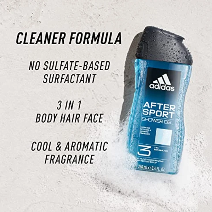 adidas 3in1 After Sport Duschgel für ihn, mit aromatisch-frischem Duft, 400 ml – Bild 4