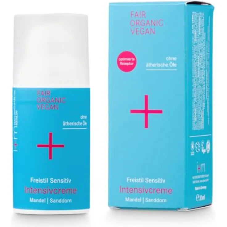 i+m Naturkosmetik Intensivcreme Freistil Sensitiv 30ml · Gesichtscreme für sehr trockene Haut · Mit Vitamin E & Jojobaöl · Allergie Creme für empfindliche Haut · Tag- und Nachtcreme für sensible Haut