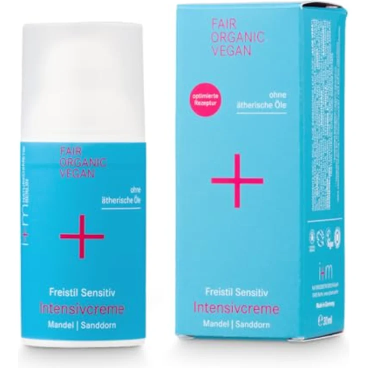 i+m Naturkosmetik Intensivcreme Freistil Sensitiv 30ml · Gesichtscreme für sehr trockene Haut · Mit Vitamin E & Jojobaöl · Allergie Creme für empfindliche Haut · Tag- und Nachtcreme für sensible Haut – Bild 1