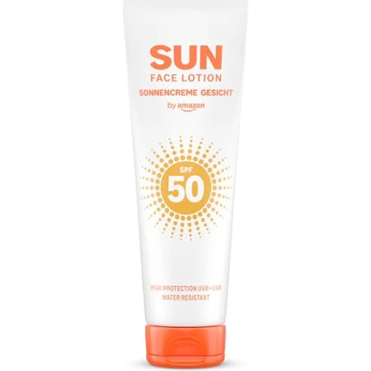 by Amazon Face Sun Lotion 50 LSF, 100 ml – Anti-Aging Sonnenschutz, hoher UVB+UVA Schutz, wasserabweisend, schnelle Absorption – Bild 1