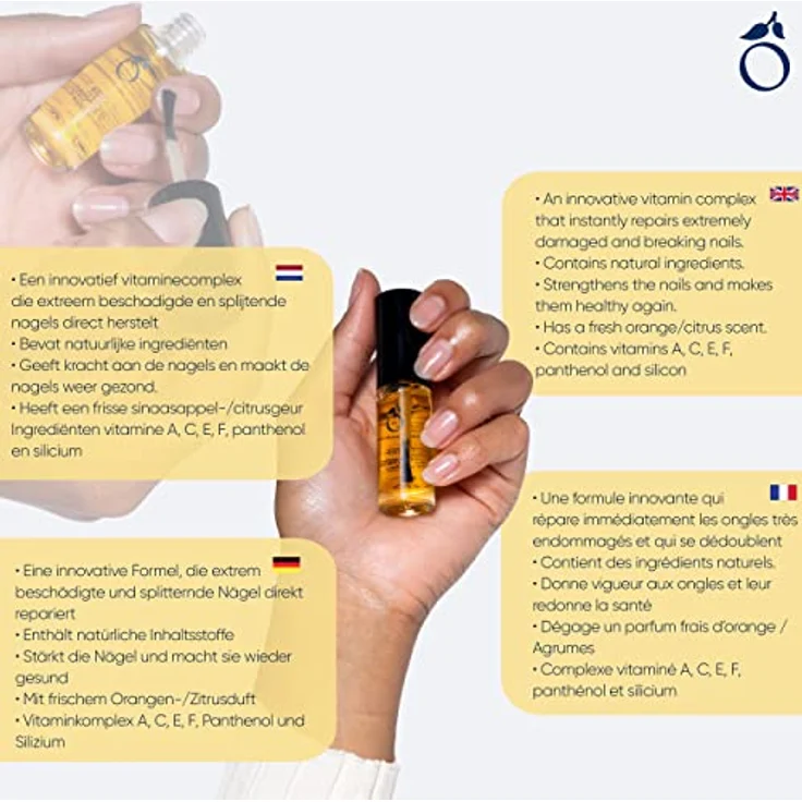 Herome Ende Extrem Beschädigte Nägelol Mandelöl - Repariert Extrem Beschädigte und Eingerissener Naturnägel nach dem Gebrauch von Kunstnägeln – besonders Gut mit Nagelhärter - 7ml. – Bild 4