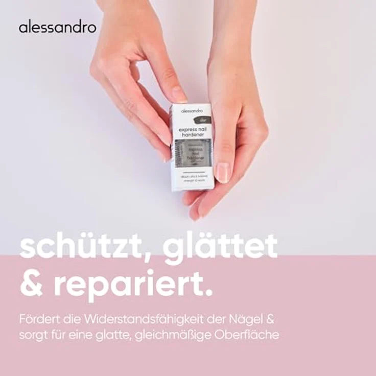 Alessandro Express Nail Hardener, Nagelhärter für Damen mit Eisen- und Calcium-Komplex, 10 ml, transparent – Bild 3