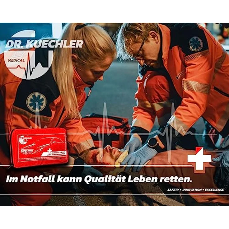 DR.KUECHLER MEDICAL KFZ Verbandstasche, vollständiges Erste Hilfe Set gemäß DIN Norm 13164, gültig für 2024, auto- und europatauglich, benutzerfreundlich – Bild 4