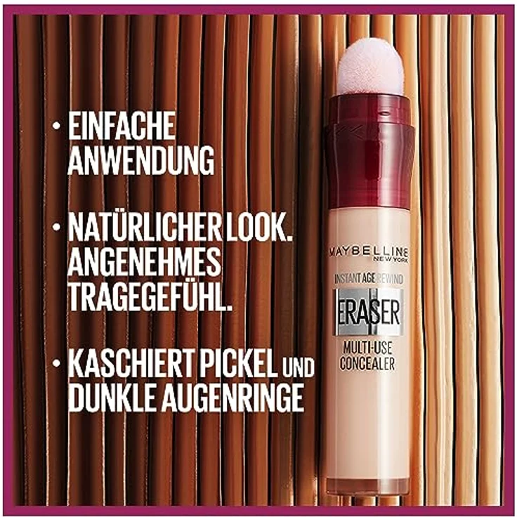 MAYBELLINE New York Abdeckstift, Instant Anti-Age Effekt Concealer, Löscher mit Mikro-Lösch-Applikator, Nr. 145 Warm Olive, 6,8 ml – Bild 4