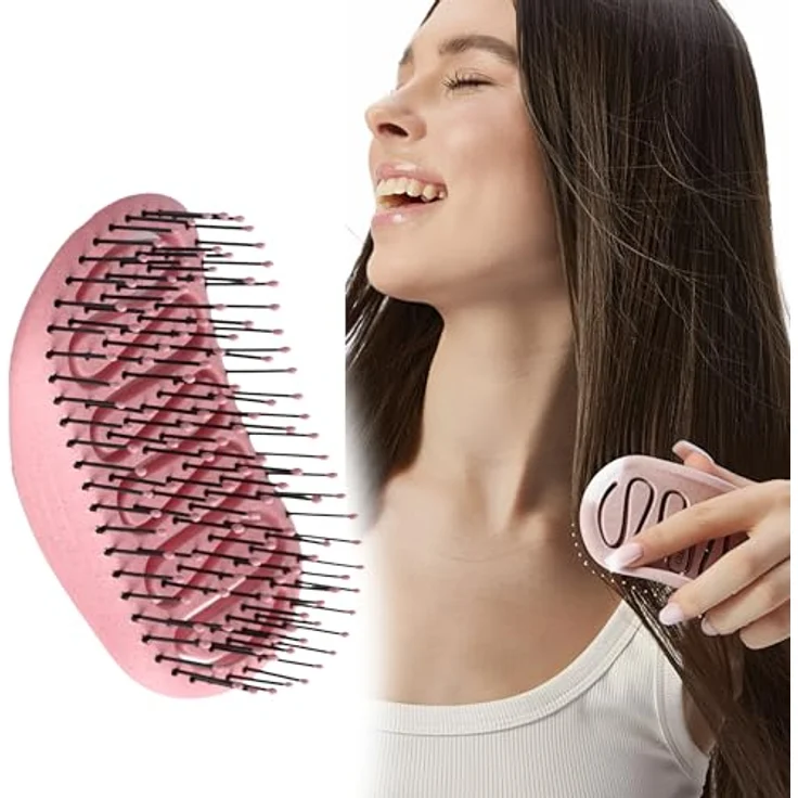 GLOV SMOOTH GLIDE Detangling Hair Brush, Entwirrungsbürste aus Weizenstroh, ergonomisch und kompakt – Bild 1