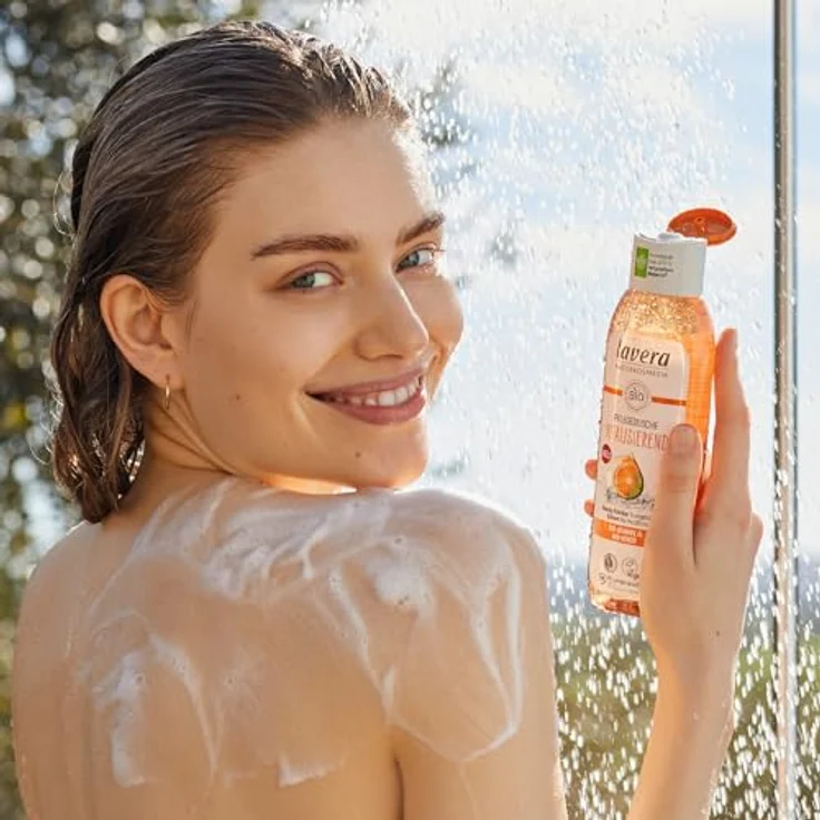 lavera Pflegedusche Vitalisierend - Bio-Orange & Bio-Minze - Naturkosmetik - vegan - Duschgel - pH-hautneutral - reinigt besonders sanft - 1 x 250 ml – Bild 4