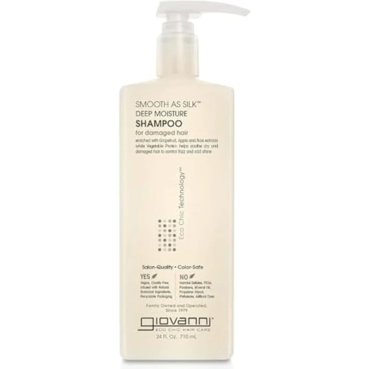 Giovanni Smooth As Silk Shampoo 710ml, sulfatfreies Shampoo für seidig weiches, frizzfreies Haar, vegan und parabenfrei – Bild 1