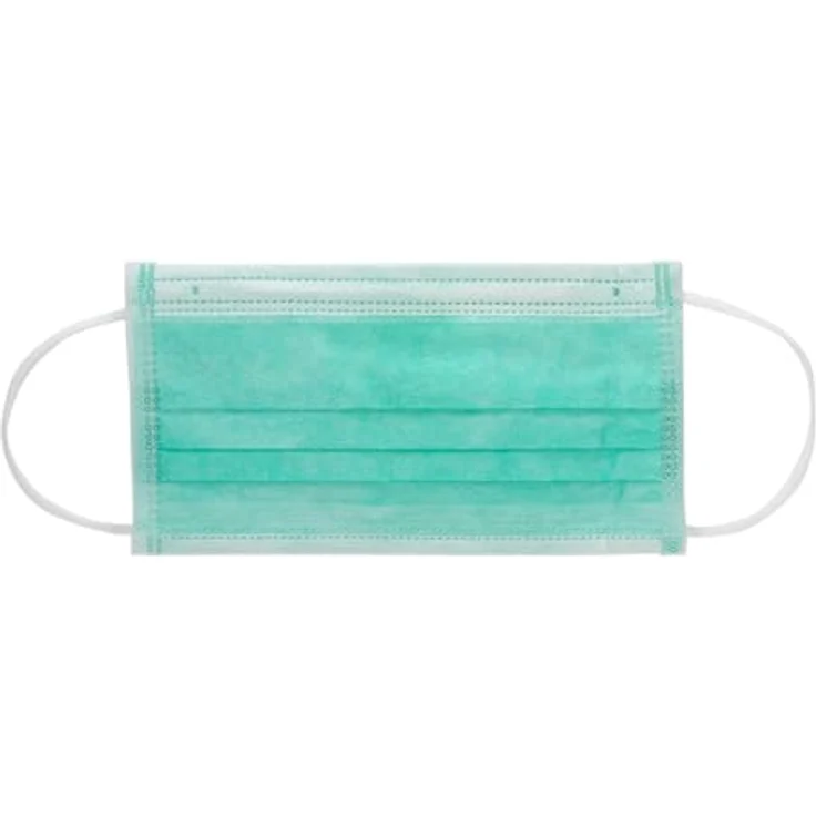 50 ''Medi-Inn'' Mundschutz Type IIR, 3-lagig 9 cm x 17,5 cm grün Nasenbügel, m... – Bild 3