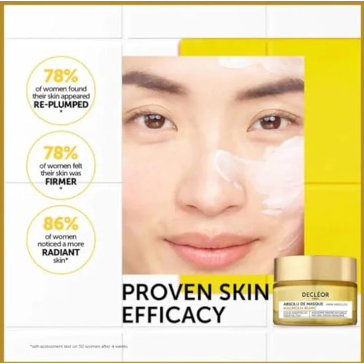 Decleor White Magnolia Mask, regenerierende Gesichtsmaske mit revitalisierendem Effekt, 50 ml – Bild 3